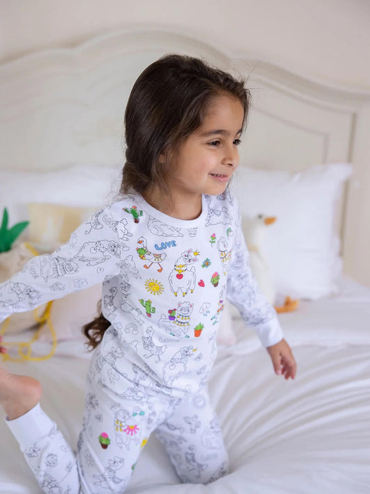 Lama Coloring Pajama Set