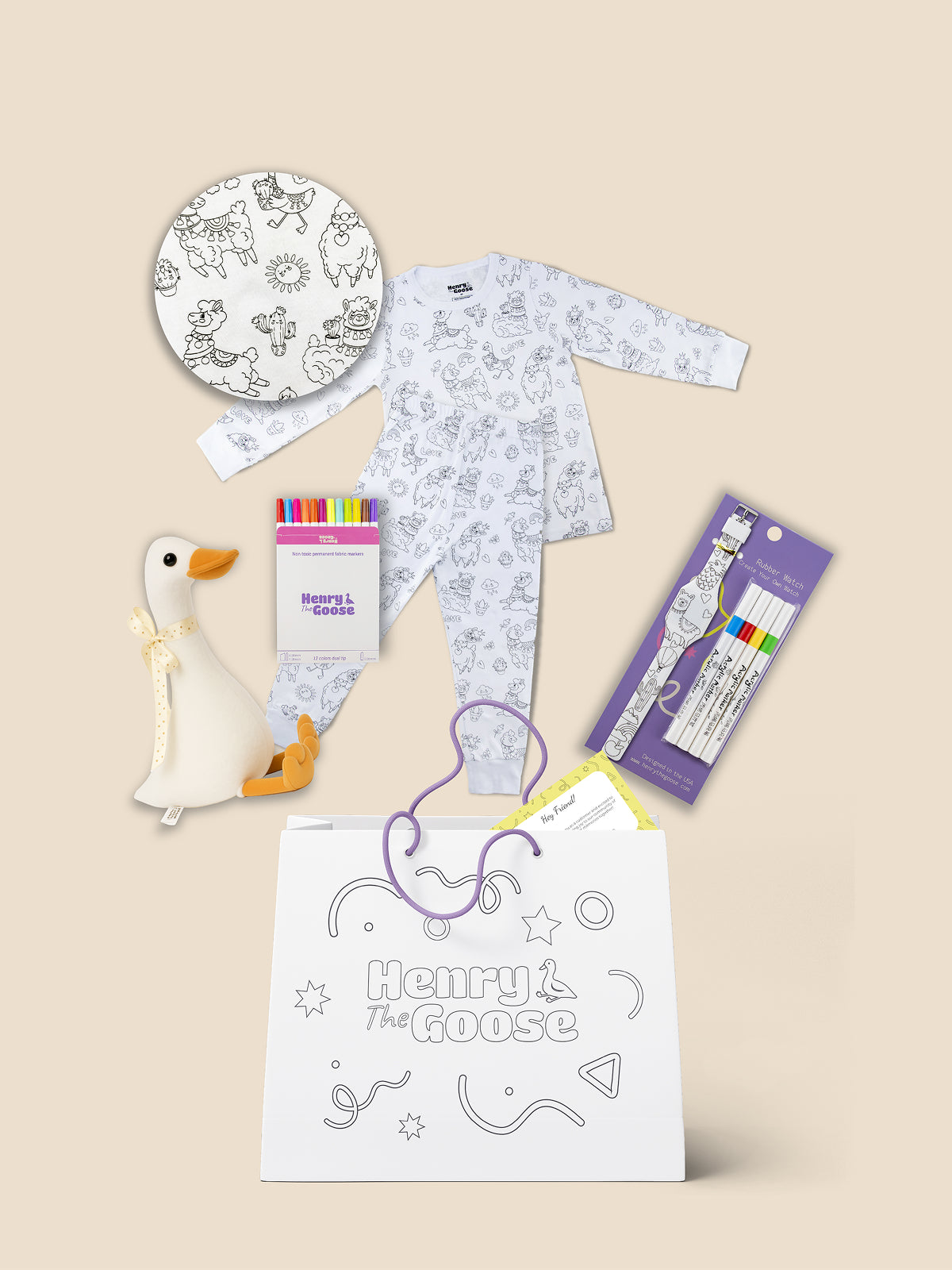 Coloring Pajama + Toy + Coloring watch Bundle