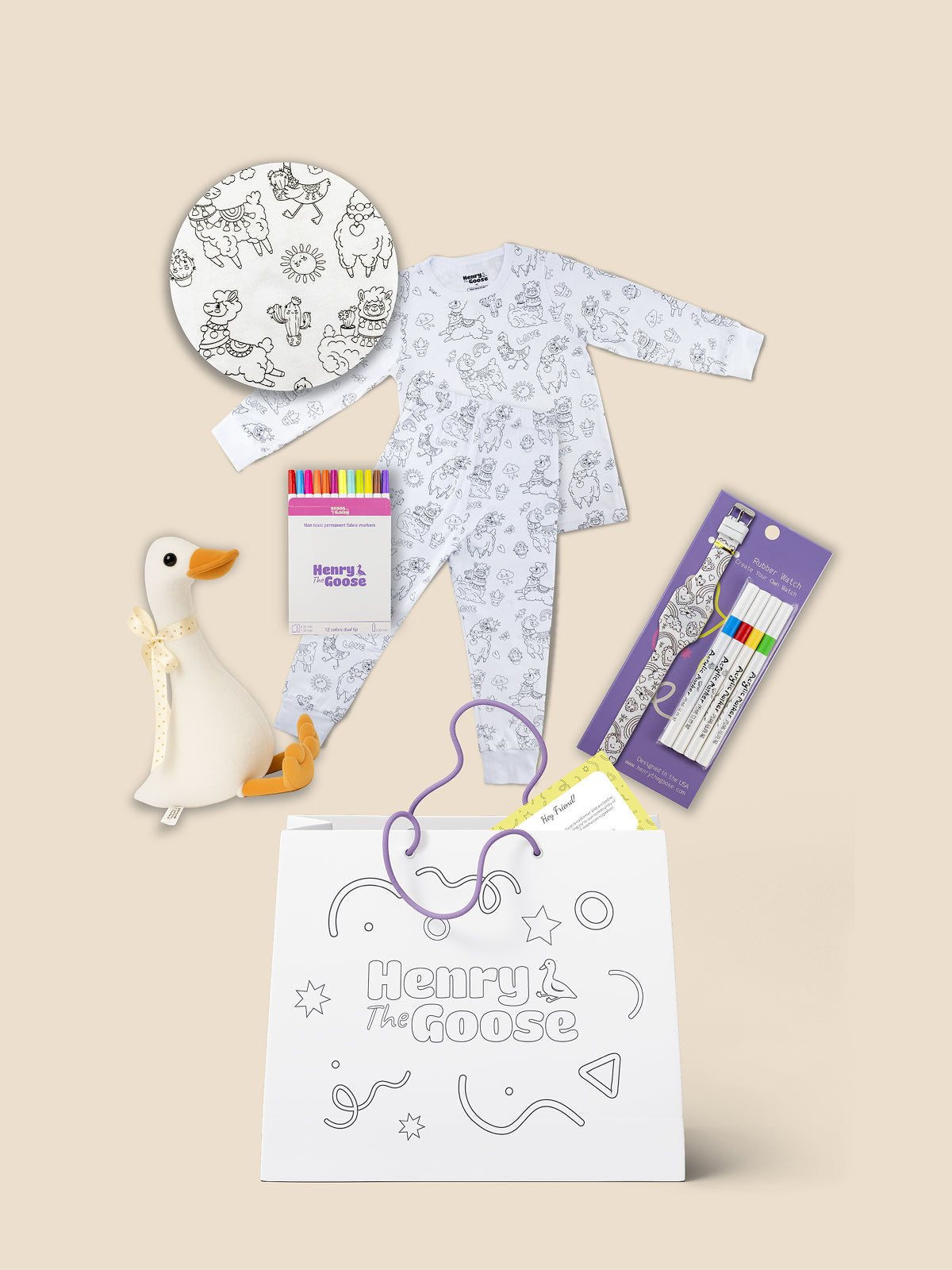 Coloring Pajama + Toy + Coloring watch Bundle