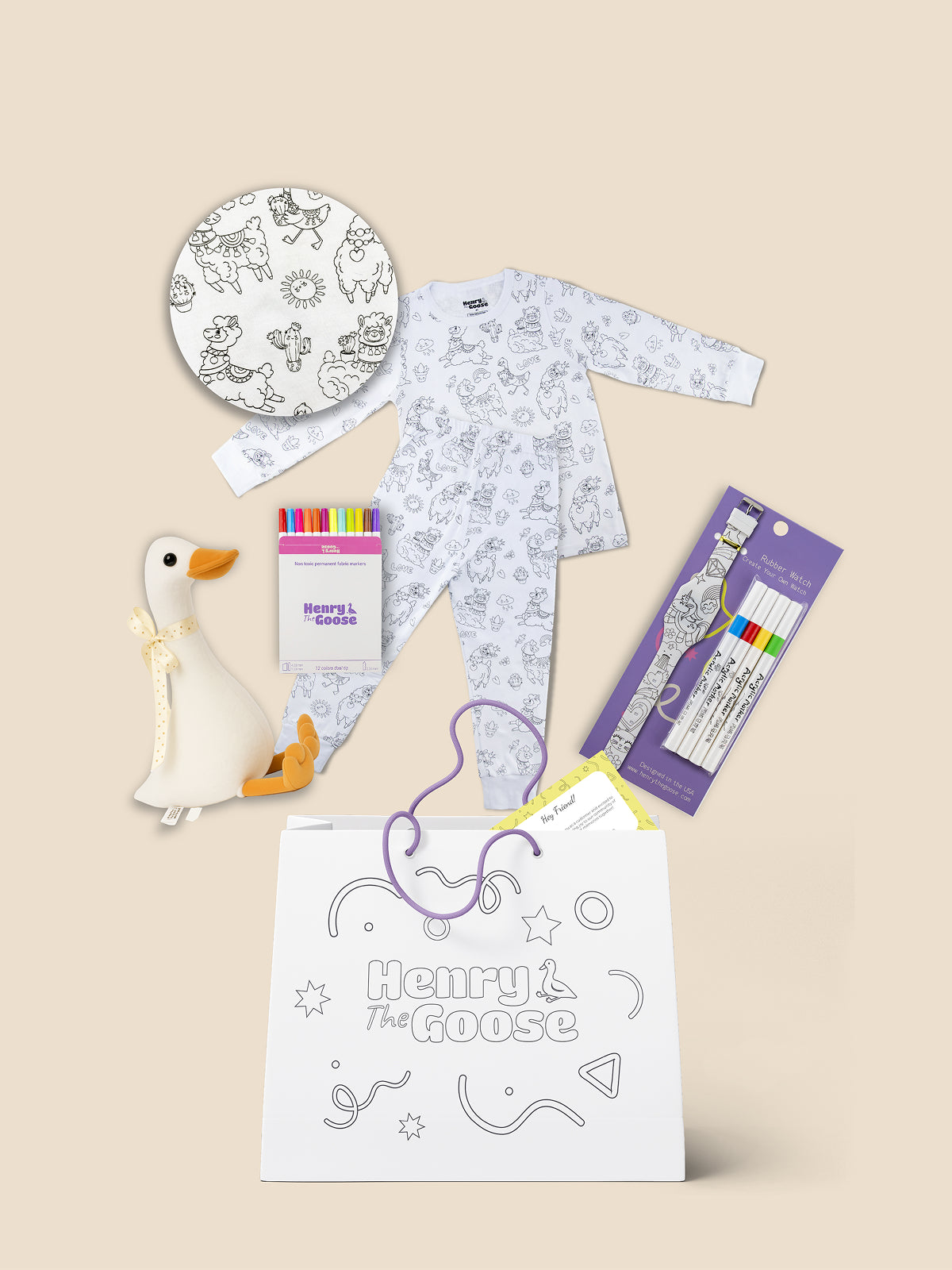 Coloring Pajama + Toy + Coloring watch Bundle