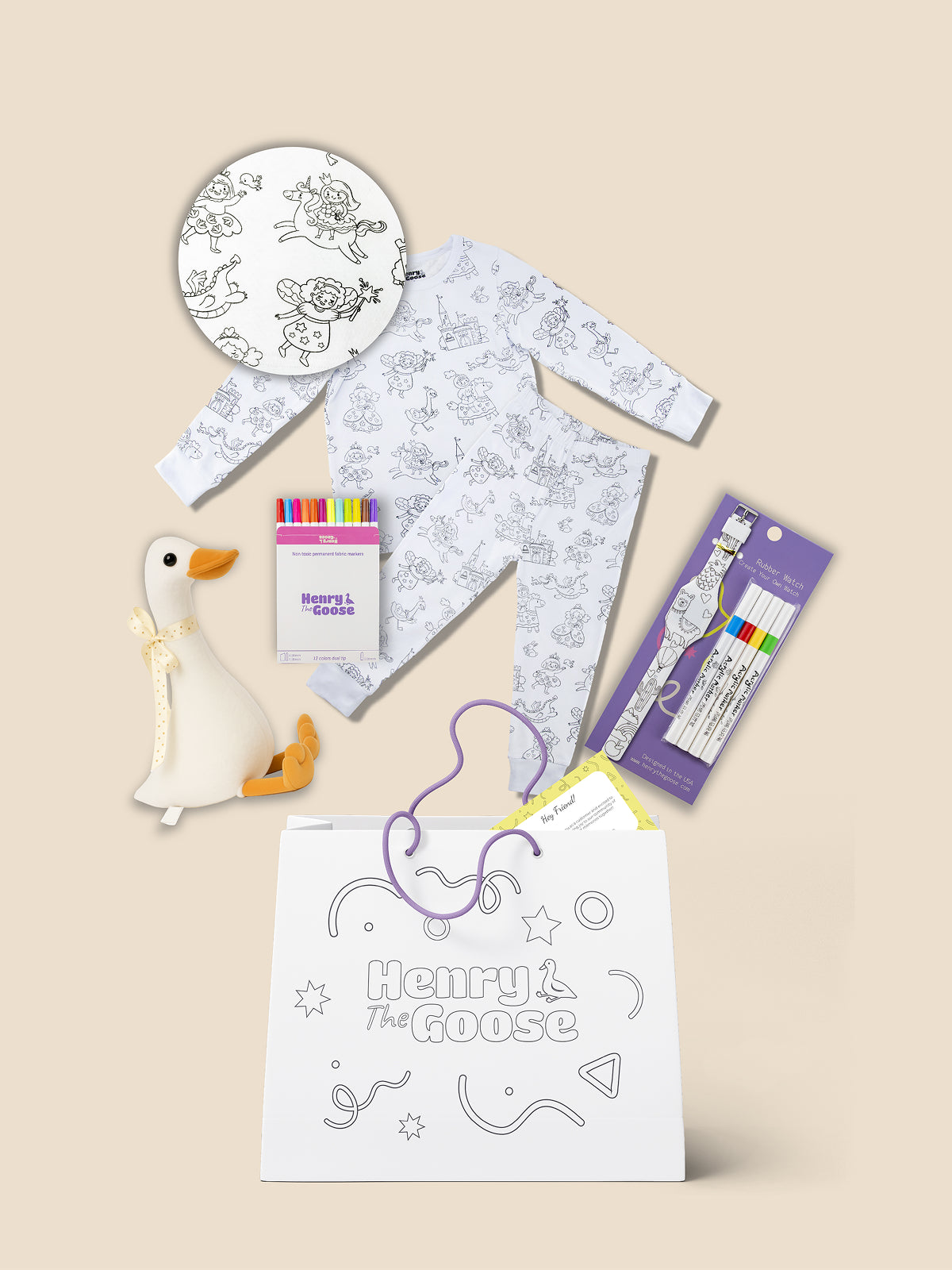 Coloring Pajama + Toy + Coloring watch Bundle