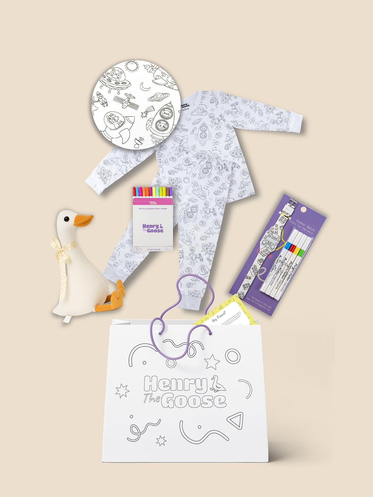 Coloring Pajama + Toy + Coloring watch Bundle