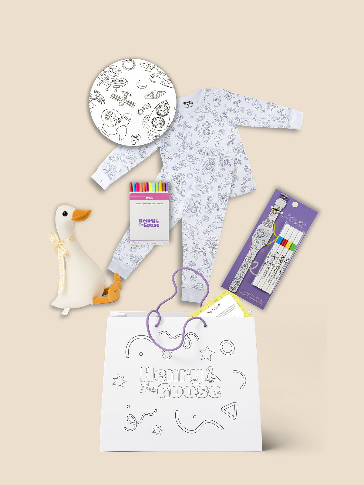 Coloring Pajama + Toy + Coloring watch Bundle