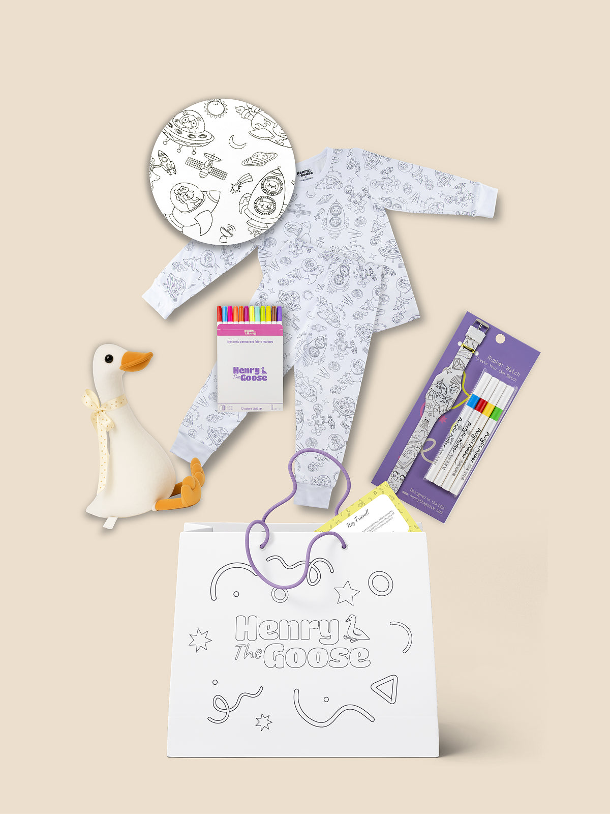 Coloring Pajama + Toy + Coloring watch Bundle