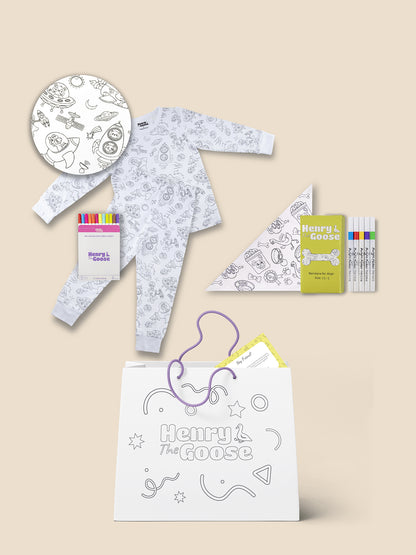 Coloring Pajama + Coloring Dog Bandana