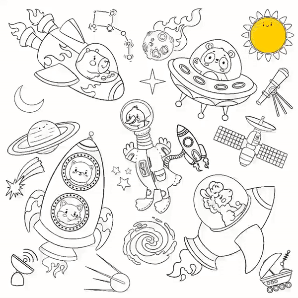 Space Coloring Pajama Set Henry The Goose Space Coloring Pajama Set Henry The Goose