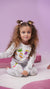 Girl in Henry The Goose coloring pajama set 