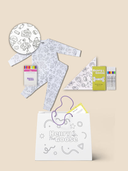 Coloring Pajama + Coloring Dog Bandana